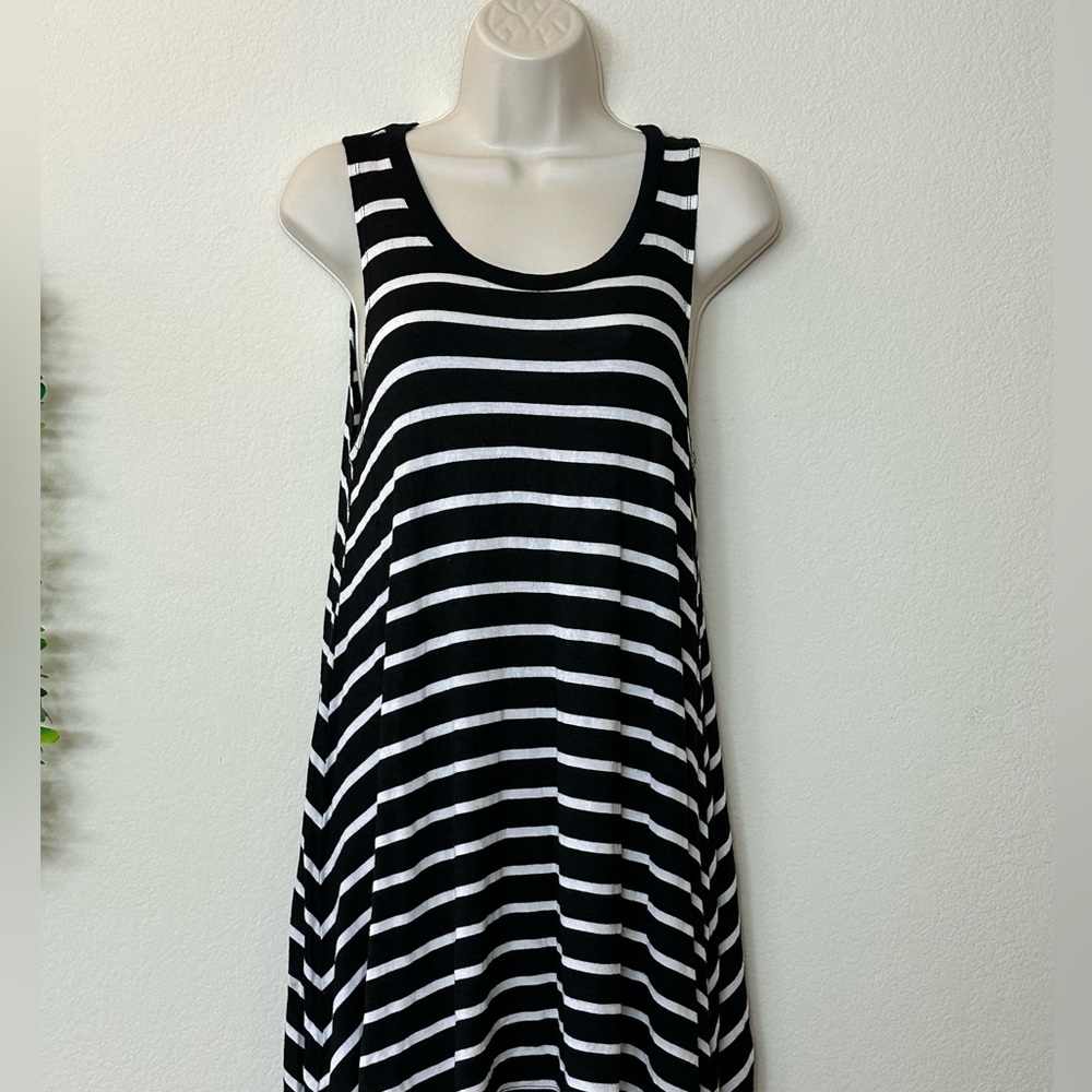 Charlotte Russe Black and White Striped Flare Dress